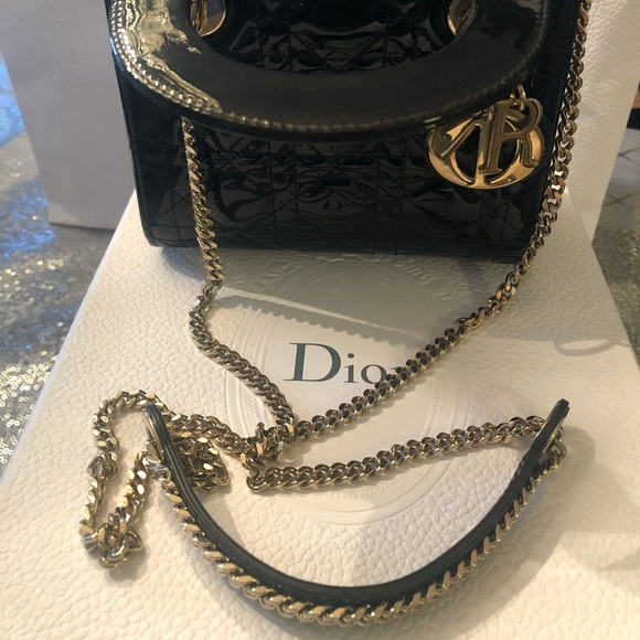 Lady Dior Mini Patent Bag - Picture 4 of 7